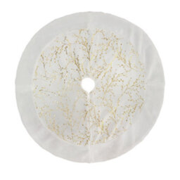 Darphe 78Cm Diameter Plush Christmas Tree Skirt With Gilded Branch Pattern - thumbnail 4