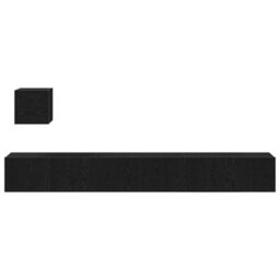 Berkfield 4 Piece Tv Unit Set In Black Oak, Engineered Wood. - thumbnail 5