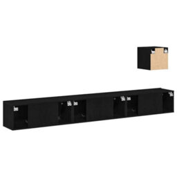 Berkfield 4 Piece Tv Unit Set In Black Oak, Engineered Wood. - thumbnail 7