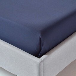 Homescapes Navy Blue Egyptian Cotton Flat Sheet 200 Tc, Double - thumbnail 3
