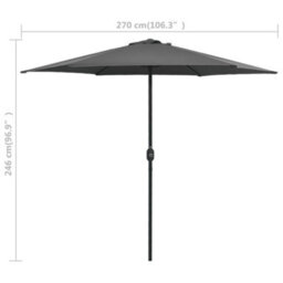 Berkfield Durable Outdoor Parasol With Aluminium Pole 270X246 Cm Anthracite - thumbnail 7