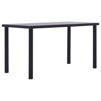 Berkfield Dining Table Black And Concrete Grey 140X70X75 Cm Mdf - image 1
