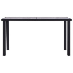 Berkfield Dining Table Black And Concrete Grey 140X70X75 Cm Mdf - thumbnail 2