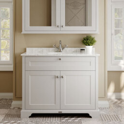 Hudson Reed Floor Standing 2 Door Traditional Vanity Unit With 1 Tap Hole Grey Marble Top & Basin, Timeless Sand, 1020 X 470 mm - thumbnail 2