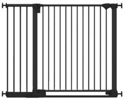 Safetots Safestep Gate, Black, 124Cm - 131Cm, Extra Low Walkthough, 81Cm Extra Wide Doorway, Extra Wide Baby Gate