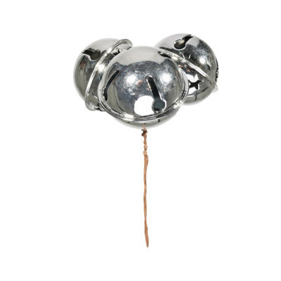 Silver Bells On Wire Christmas Decoration - image 1