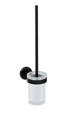 Cosmic Toilet Brush, Matt Black, Wall-Mounted, Glass And Metal, Anti-Corrosion, Start Collection - image 1