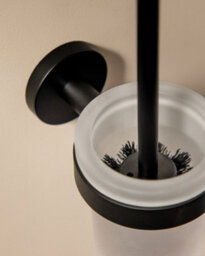 Cosmic Toilet Brush, Matt Black, Wall-Mounted, Glass And Metal, Anti-Corrosion, Start Collection - thumbnail 2
