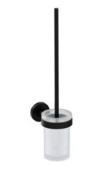 Cosmic Toilet Brush, Matt Black, Wall-Mounted, Glass And Metal, Anti-Corrosion, Start Collection