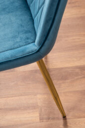 Furniturebox Andria White Marble Effect & Gold Leg Dining Table & 6 Blue Pesaro Gold Leg Velvet Dining Chairs - thumbnail 9