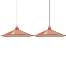 2Pack Cone Lamp Shade Pendant Light Fixtures 22Cm Metal Replacing Hanging Lampshade - thumbnail 1