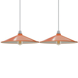 2Pack Cone Lamp Shade Pendant Light Fixtures 22Cm Metal Replacing Hanging Lampshade - thumbnail 6