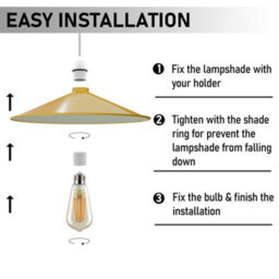 2Pack Cone Lamp Shade Pendant Light Fixtures 22Cm Metal Replacing Hanging Lampshade - thumbnail 4
