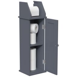 Lassic Hayle Matt Grey Freestanding Toilet Roll Holder & Cupboard (H)680mm (W)205mm - thumbnail 3