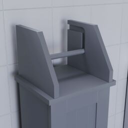 Lassic Hayle Matt Grey Freestanding Toilet Roll Holder & Cupboard (H)680mm (W)205mm - thumbnail 5