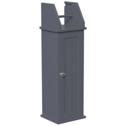 Lassic Hayle Matt Grey Freestanding Toilet Roll Holder & Cupboard (H)680mm (W)205mm - thumbnail 1