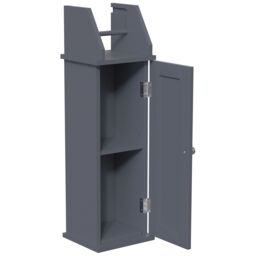 Lassic Hayle Matt Grey Freestanding Toilet Roll Holder & Cupboard (H)680mm (W)205mm - thumbnail 2