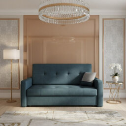 Viva Mel Iii Living Room Sofa Bed With Wavy Springs Wooden Legs Wooden Frame And Bedding Storage 160X98X86Cm Graphite And Grey - thumbnail 1