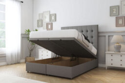 "Sloomy Alabama Pewter Dumfries Ottoman Bed Base With 26"" Strutted Headboard 5' King" - thumbnail 2