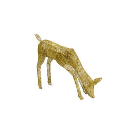 MonsterShop Light Up Reindeer Gold Grazing Doe - 61Cm 120 Ice White Led - thumbnail 5