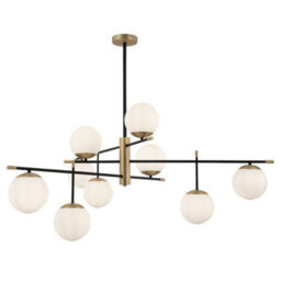 Luminosa Lighting Luminosa Nostalgia Globe Ceiling Pendant Lamp Matt Gold , 9 Light, E14 - thumbnail 1