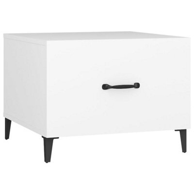 Berkfield Industrial Coffee Table With Metal Legs White 50X50X40 Cm - image 1