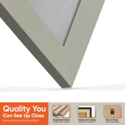 "AK Frames 25X17"" Light Grey Modern Vinyl Record Frame With Silver Mount For 12 Inch Lp Cover & Disc - Overlapped Design" - thumbnail 3