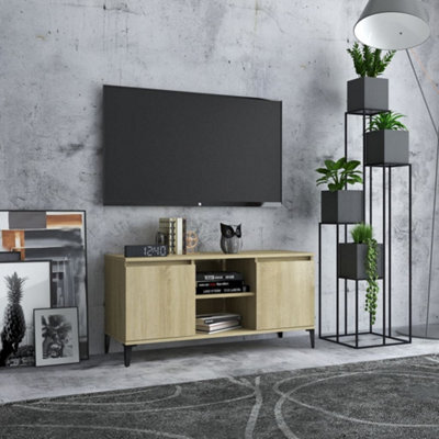 Berkfield Tv Cabinet With Metal Legs Sonoma Oak 103.5X35X50 Cm - image 1