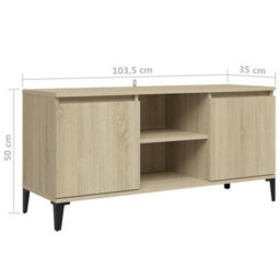 Berkfield Tv Cabinet With Metal Legs Sonoma Oak 103.5X35X50 Cm - thumbnail 8