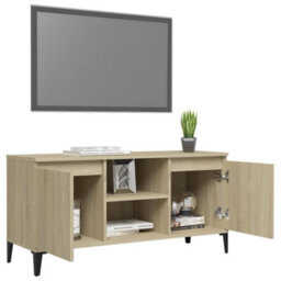 Berkfield Tv Cabinet With Metal Legs Sonoma Oak 103.5X35X50 Cm - thumbnail 4