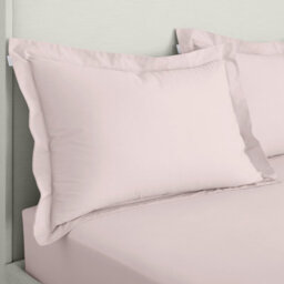 Bianca Fine Linens 200 Thread Count Cotton Percale Oxford 50X75Cm + Border Pack Of 2 Pillow Cases With Envelope Closure Blush Pink