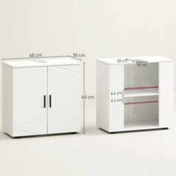 Kleankin Bathroom Vanity Unit, Under Sink Cabinet With Shelf, White - thumbnail 3