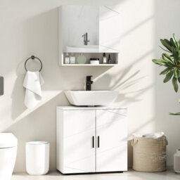 Kleankin Bathroom Vanity Unit, Under Sink Cabinet With Shelf, White