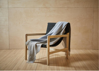 100% Pure New Wool Dartmoor Throw Blanket Made In Wales Blue - image 1