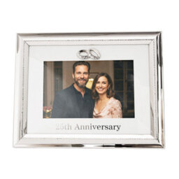 Happy Homewares 25Th Anniversary Picture Frame In Nickel Plating With Diamante Rings - thumbnail 3