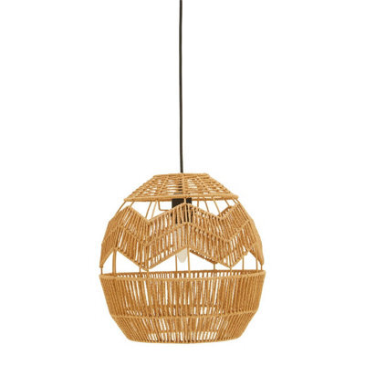 Orsina Natural Paper Rope Pendant Lamp, Eco-Friendly Paper Pendant Lampshade, Light-Weight Rope Wrapped Light - image 1