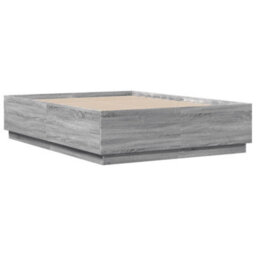 Berkfield Bed Frame With Led Without Mattress Grey Sonoma 135X190 Cm Double - thumbnail 8