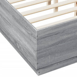 Berkfield Bed Frame With Led Without Mattress Grey Sonoma 135X190 Cm Double - thumbnail 9