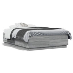 Berkfield Bed Frame With Led Without Mattress Grey Sonoma 135X190 Cm Double - thumbnail 5