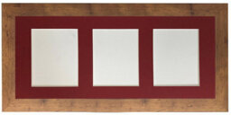 Frames By Post Metro Vintage Wood Frame With Red Mount For 3 Image Sizes 7 X 5 Inch