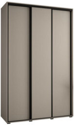 Arte Dakota I Sleek Cashmere & Black Sliding Door Wardrobe 1500mm H2350mm D600mm - Three Doors, Two Hanging Rails And Six Shelves - thumbnail 1