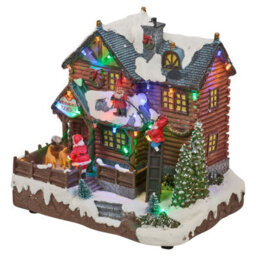 Urbn-Living Urbnliving 25Cm Height Light Up Christmas Festive Village Scene Illuminated Led Town Decoration With Music - thumbnail 5