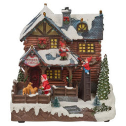Urbn-Living Urbnliving 25Cm Height Light Up Christmas Festive Village Scene Illuminated Led Town Decoration With Music - thumbnail 4