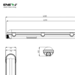 Ener-J Power Selectable & Cct Selectable Non Corrosive Waterproof Led Fitting, 1.5M, 50W, 120 Lumens Per Watt - thumbnail 4