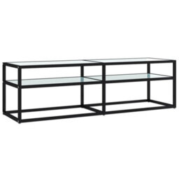 Berkfield Tv Cabinet White Marble 140X40X40.5 Cm Tempered Glass - thumbnail 2