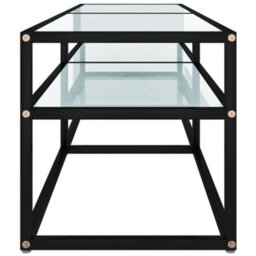 Berkfield Tv Cabinet White Marble 140X40X40.5 Cm Tempered Glass - thumbnail 4