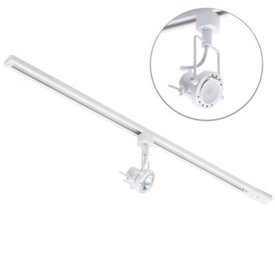 Litecraft Greenwich White 1 Head 1M Straight Kitchen Ceiling Light With Led Bulbs - image 1