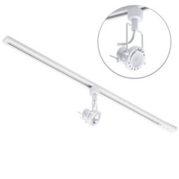 Litecraft Greenwich White 1 Head 1M Straight Kitchen Ceiling Light With Led Bulbs - thumbnail 1