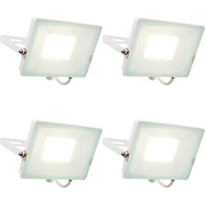 4 Pack Outdoor Waterproof Led Floodlight - 50W Cool White Led - Matt White - image 1