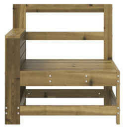 Berkfield Garden Armrest Sofa With Side Table Impregnated Wood Pine - thumbnail 4